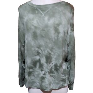 Joy Lab XS Sweatshirt Crewneck Tiedye Green Soft Lightweight High Low He…